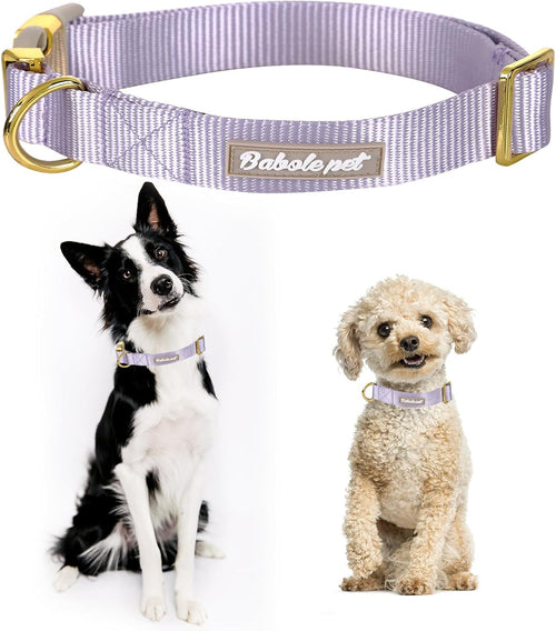 Babole Nylon Dog Collars Lavender for Small Puppy Dog,13 Colors,Adjustable Soft Comfortable Pet Collars with Safety Metal Buckle for Medium Large Boy&Girl&Female Dog(S)