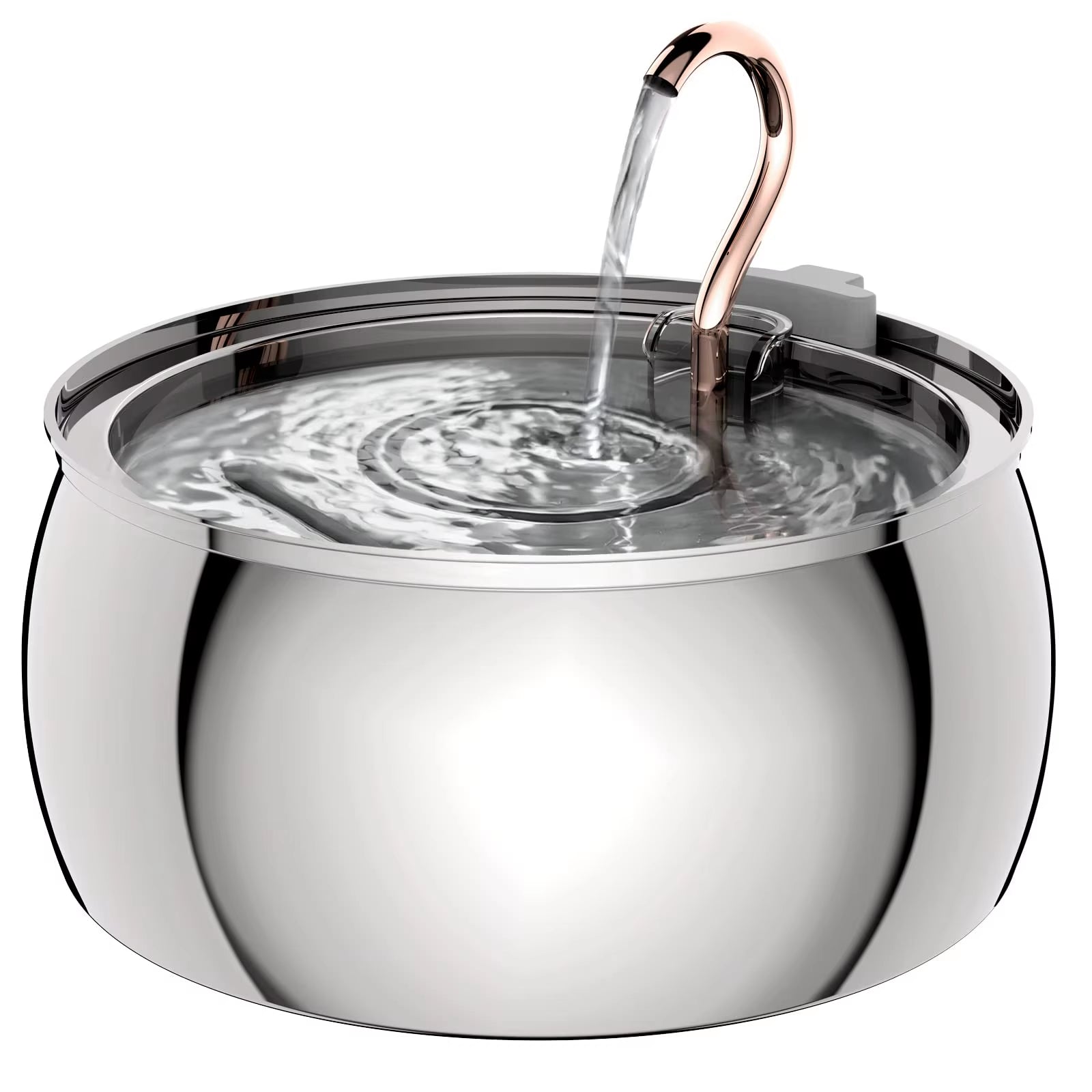 304 Stainless Steel Pet Water Fountain 4L/135 Oz with Faucet Silent Filter Automatic Dog Water Fountain Live Water Circulation